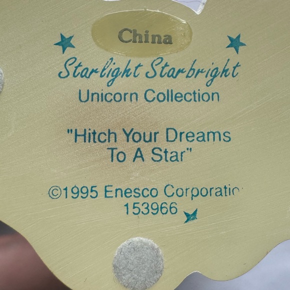 Vintage 1995 Starlight Starbright Unicorn “Hitch Your Dreams To A Star” Figurine - Picture 4 of 4